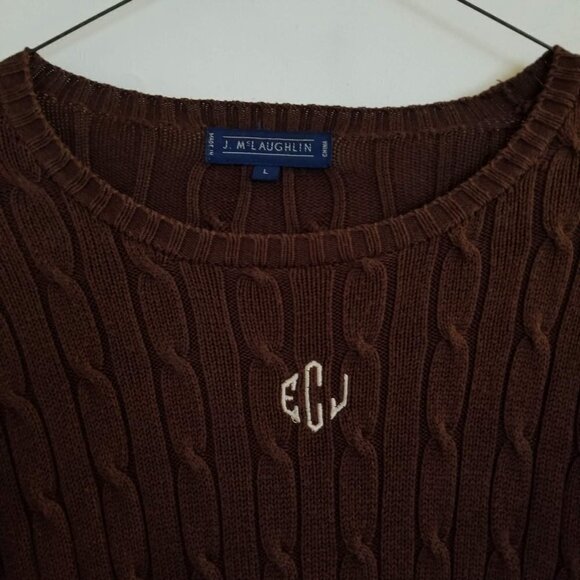 J. McLaughlin Long Sleeve Cable Knit Sweater Large - Picture 3 of 6